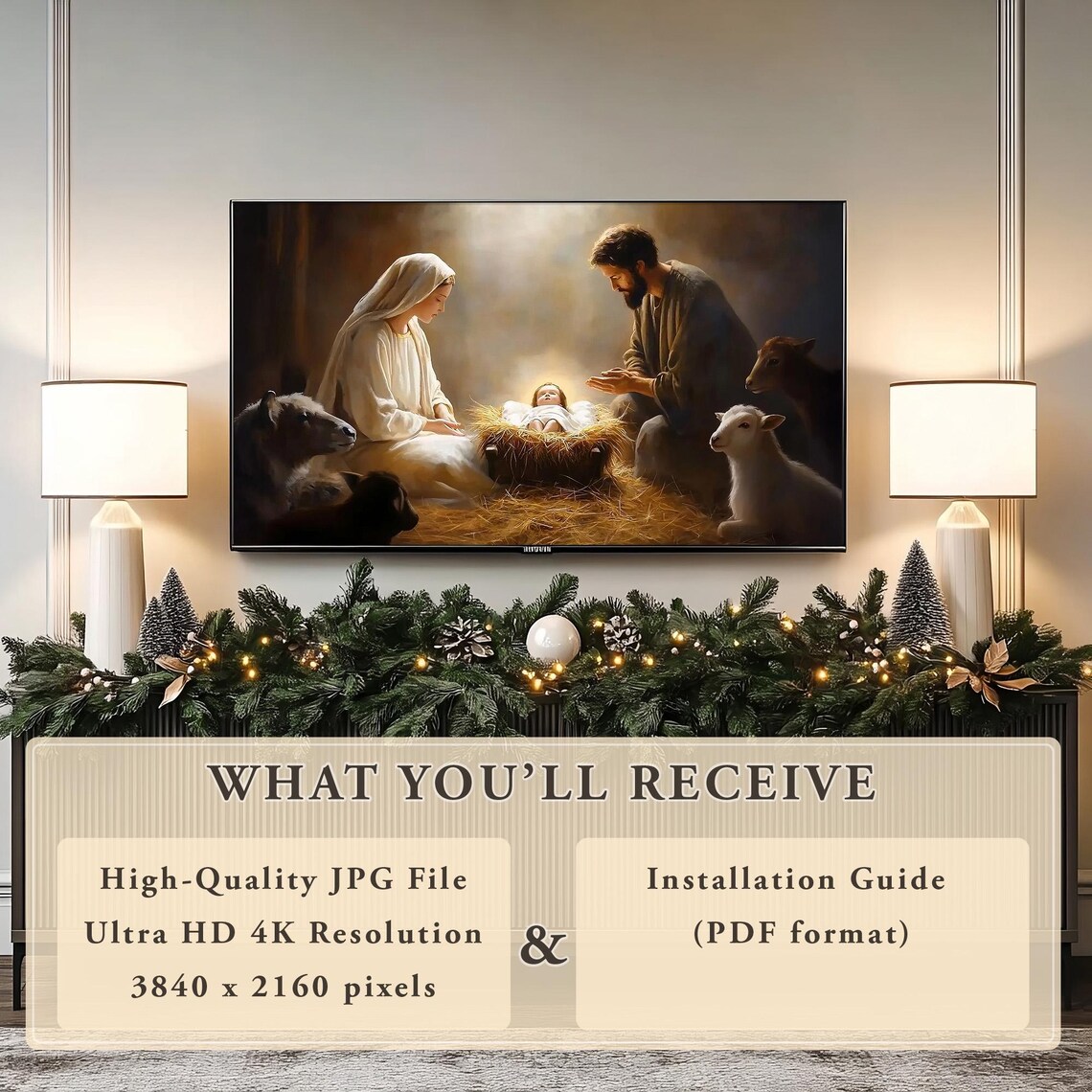 Holy Family Nativity With Mary Joseph and Baby Jesus Manger Poster - Image 7