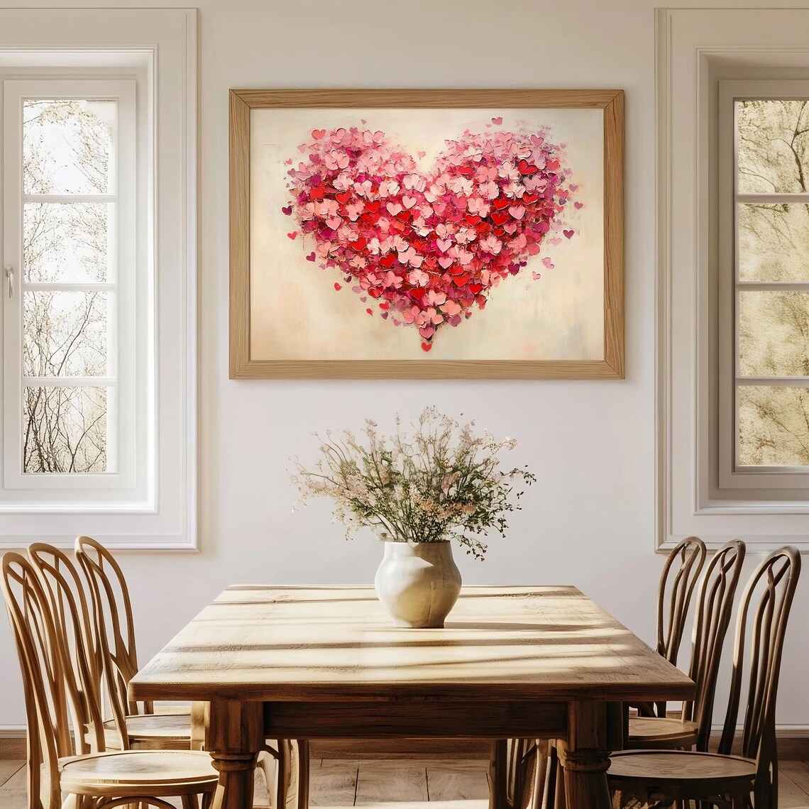 Vintage Valentines Day Heart Wall Art Print
