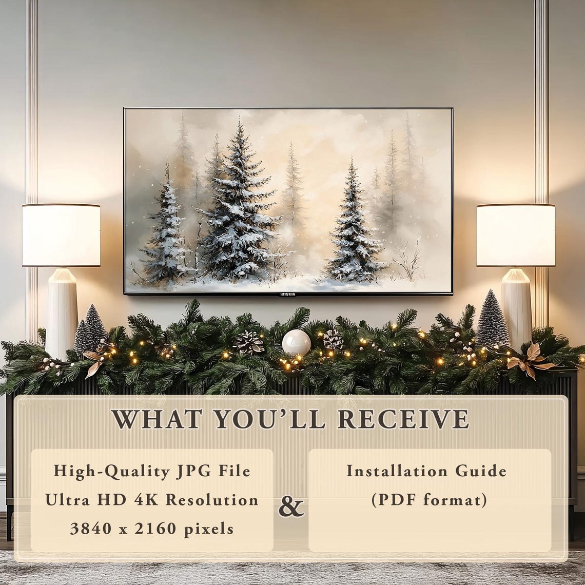 Serene Snow Covered Pine Trees In A Misty Winter Forest Wall Art - Image 7