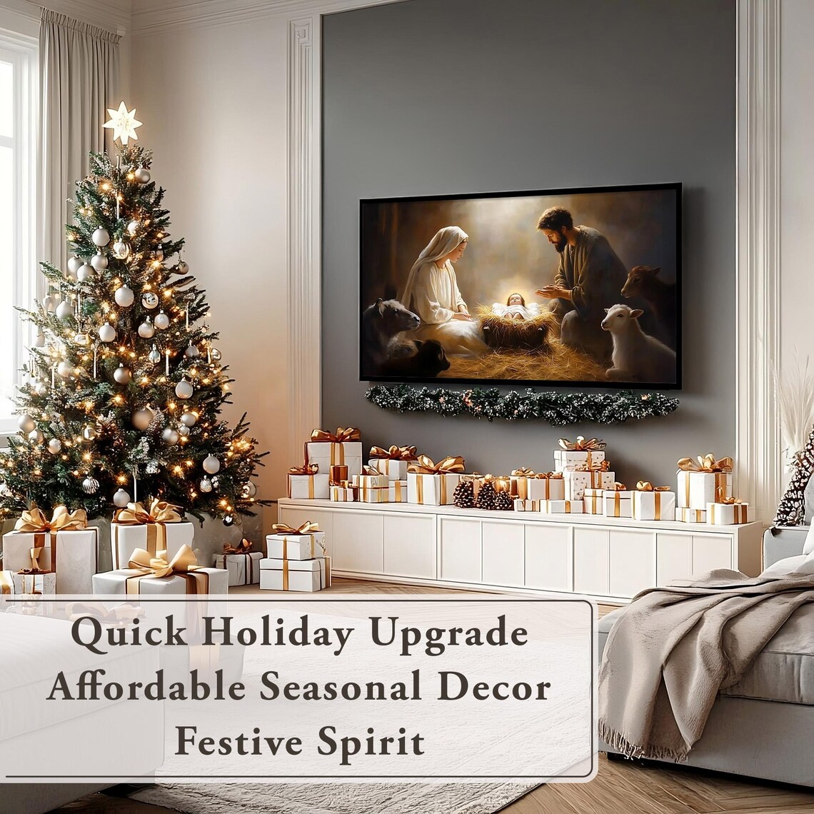 Holy Family Nativity With Mary Joseph and Baby Jesus Manger Poster - Image 5