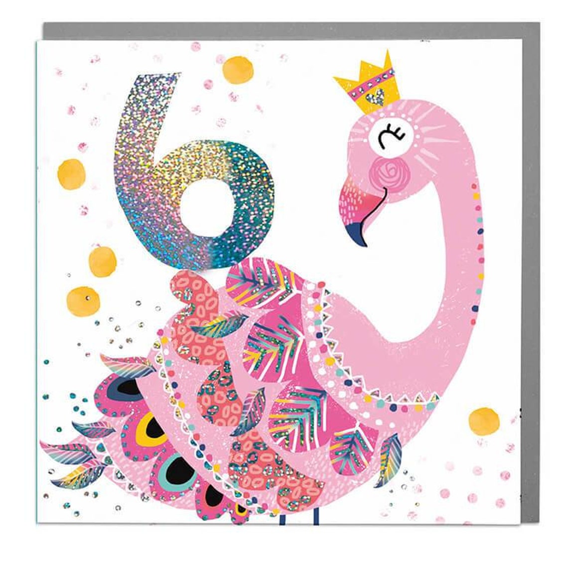 Flamingo Age 6 Birthday Card