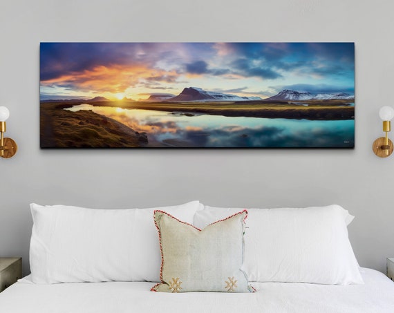 Panoramic Landscape Iceland With Beautiful Sky Wall Art