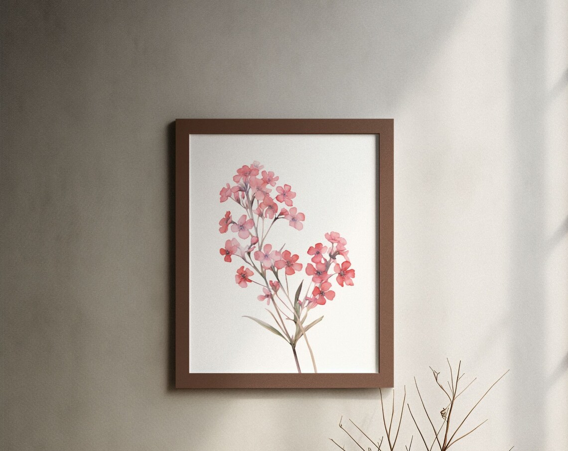 Soft Pink Forget-Me-Not Bouquet Romantic Watercolor Art Poster
