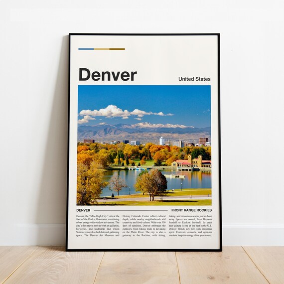 Denver United States Minimalist Travel Poster Rocky Mountains