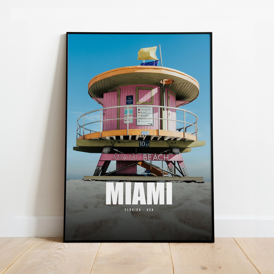 Miami Beach Pink Lifeguard Tower 10th Street Travel Photo Poster
