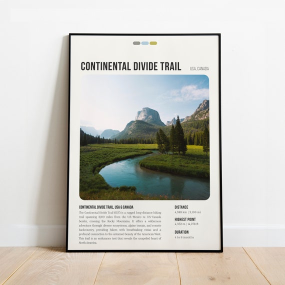Continental Divide Trail Print Poster Wall Art