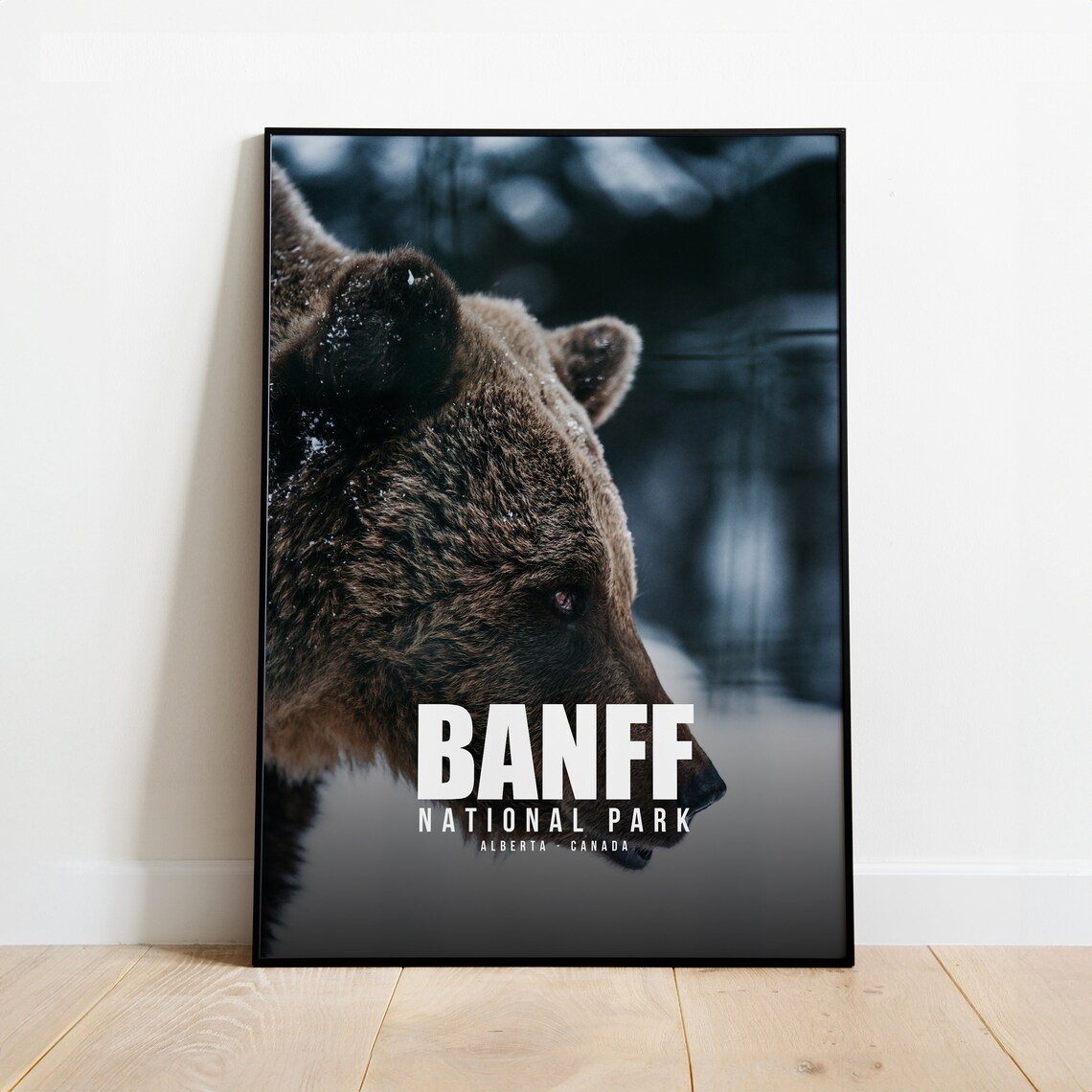 Banff National Park Canada Grizzly Bear Wildlife Travel Poster
