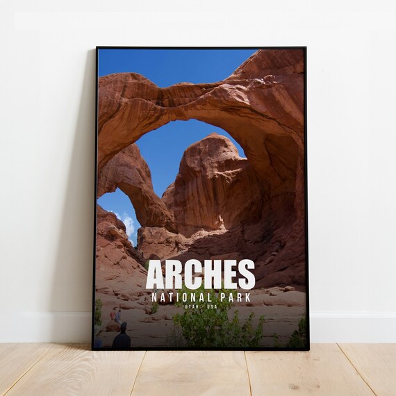 Arches National Park Utah Double Arch Desert Travel Poster USA