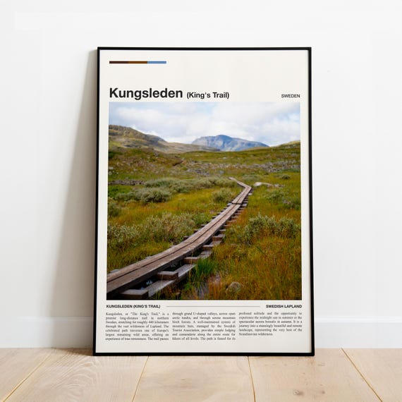 Kungsleden Kings Trail Travel Print Minimalist Modern Poster For Home Or Office