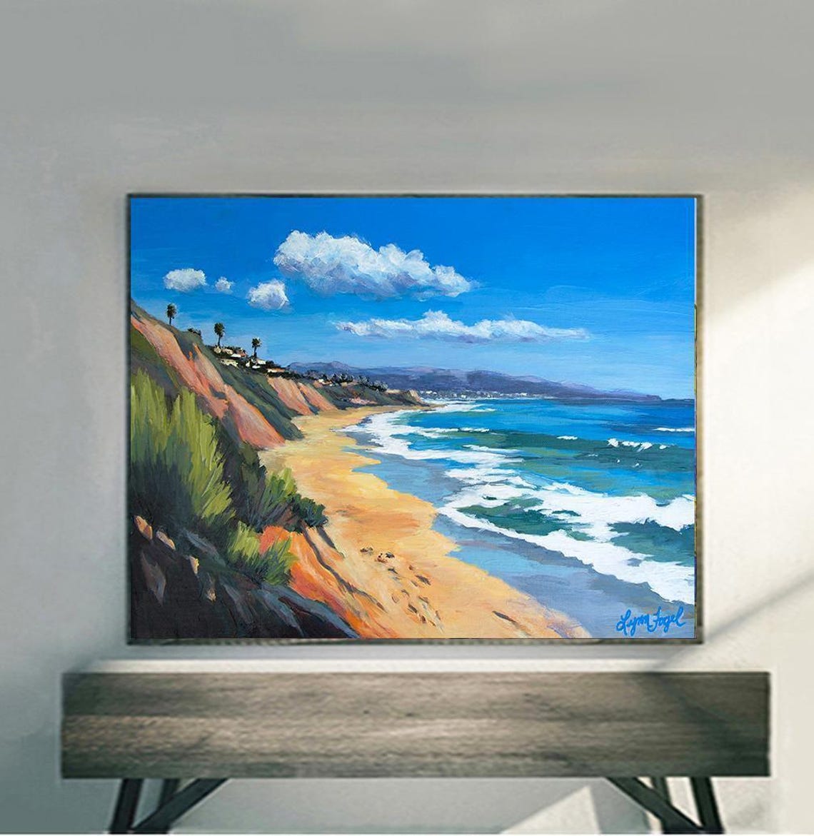 Santa Barbara Ocean Bluffs Waves Beach View California Poster
