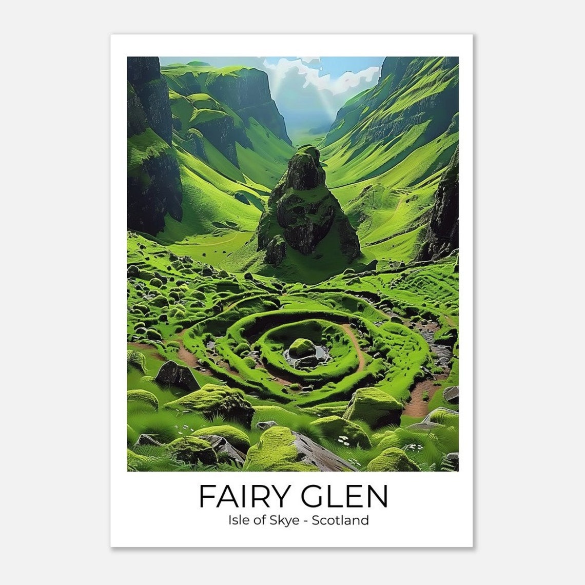 The Fairy Glen Isle Of Skye Scotland Travel Poster Travel Print Scotland Scotland Gift Scotland Travel Print