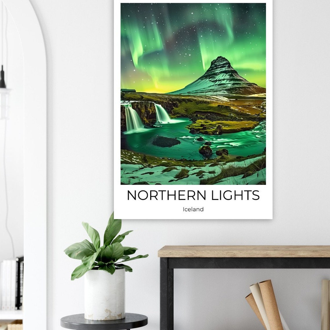 Iceland Northern Lights Kirkjufell Aurora Mountain Night Poster - Image 4