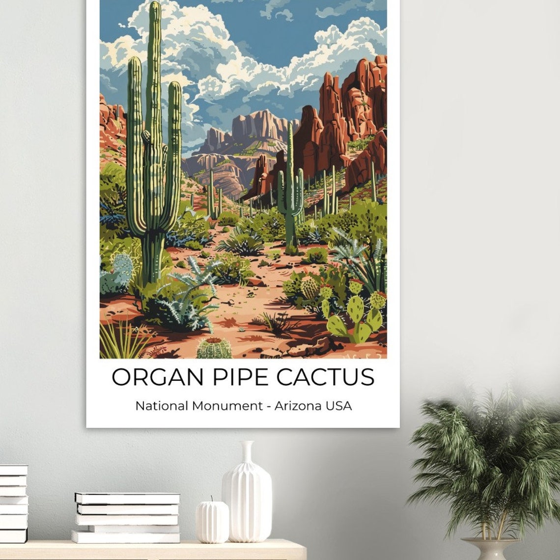 Organ Pipe National Monument National Park Usa Travel Poster Organ Pipe Wall Art Arizona Travel Print Arizona Organ Pipe Wall Decoration - Image 4