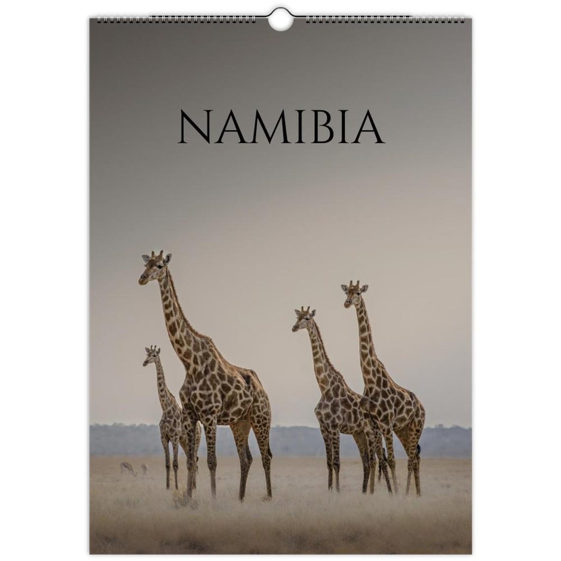 Namibia Giraffe Herd Safari Wall Calendar African Photography Print
