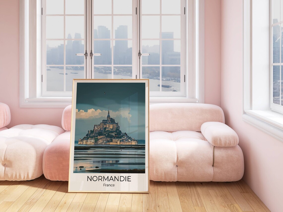 Mont Saint Michel Normandy France Tidal Abbey Evening Travel Poster - Image 5