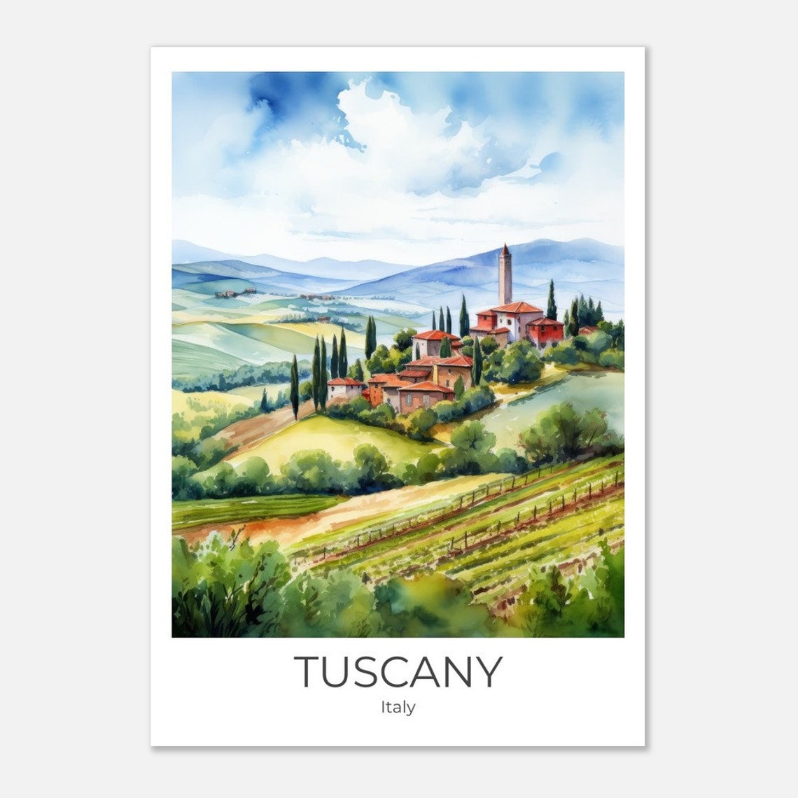 Tuscany Travel Poster Italy Gift Italy Travel Poster Tuscany Gift Tuscany Travel Souvenir Tuscany Print - Image 3
