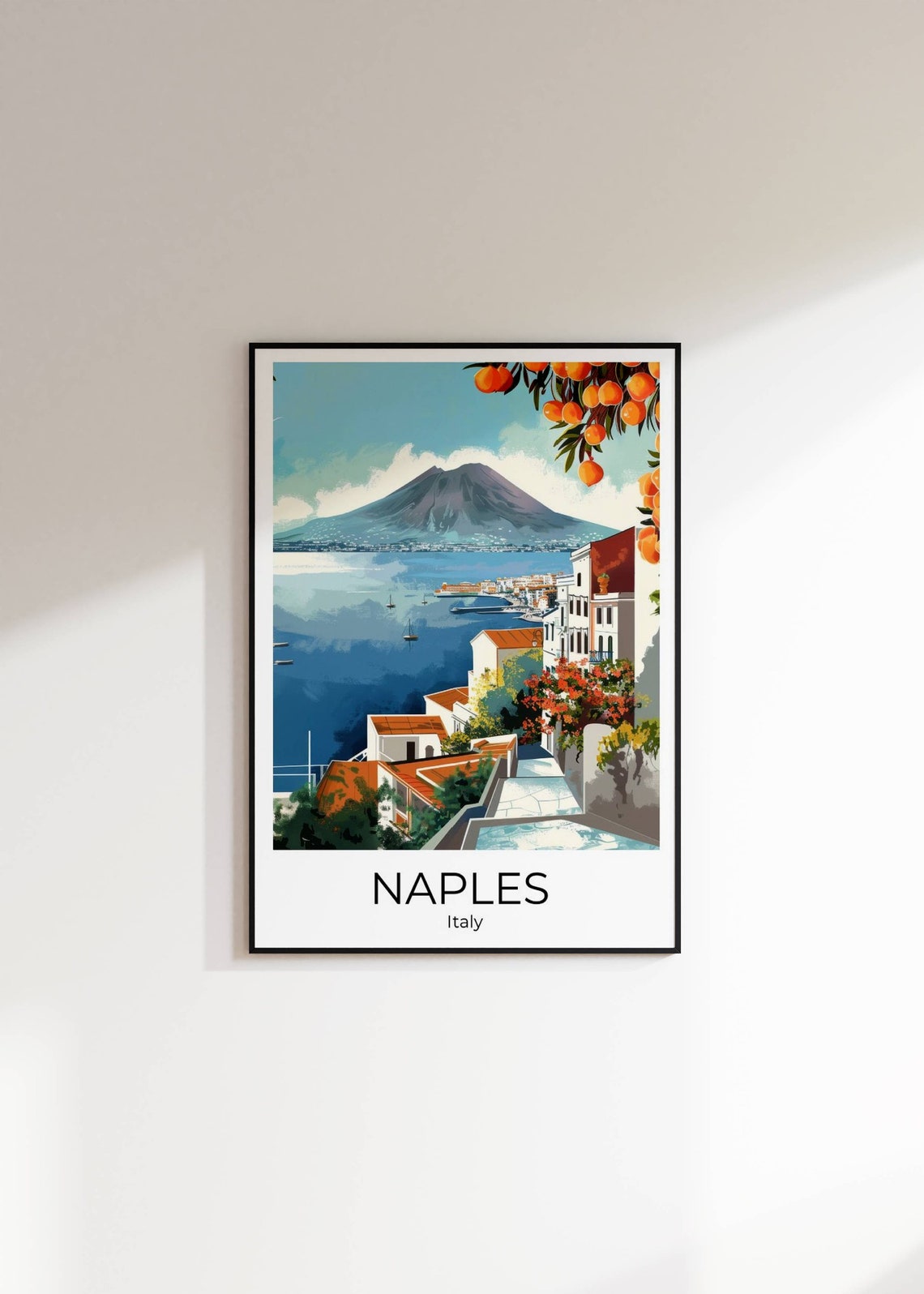 Naples Travel Poster Naples Naples Gift Naples City Print Travel Poster Italy Naples Travel Souvenir Naples Wall Decoration Italy Gift - Image 2