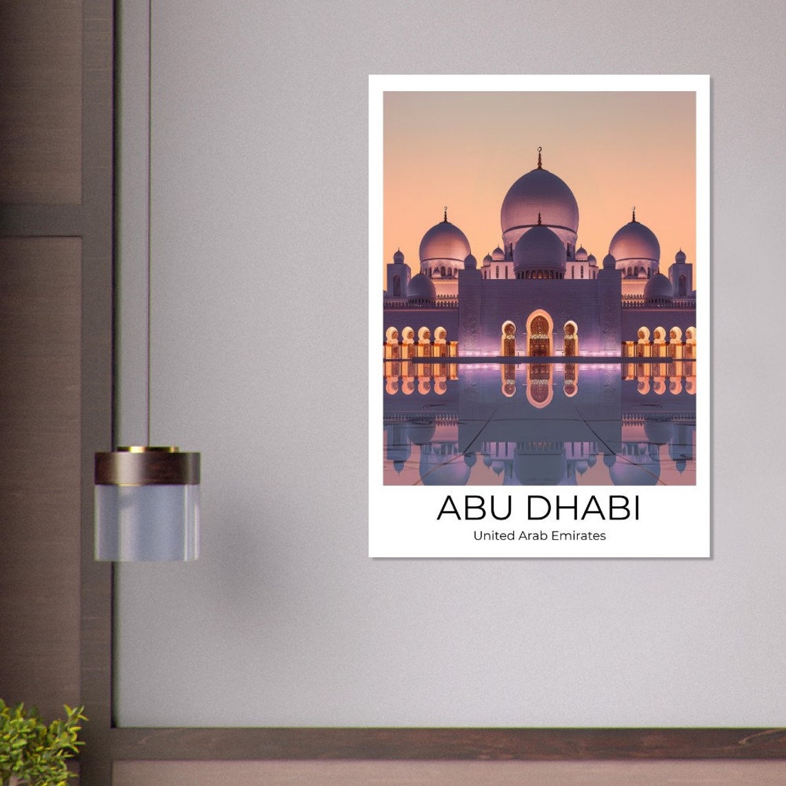 Abu Dhabi Grand Mosque Dusk Arches Reflection Serene Art Poster - Image 4