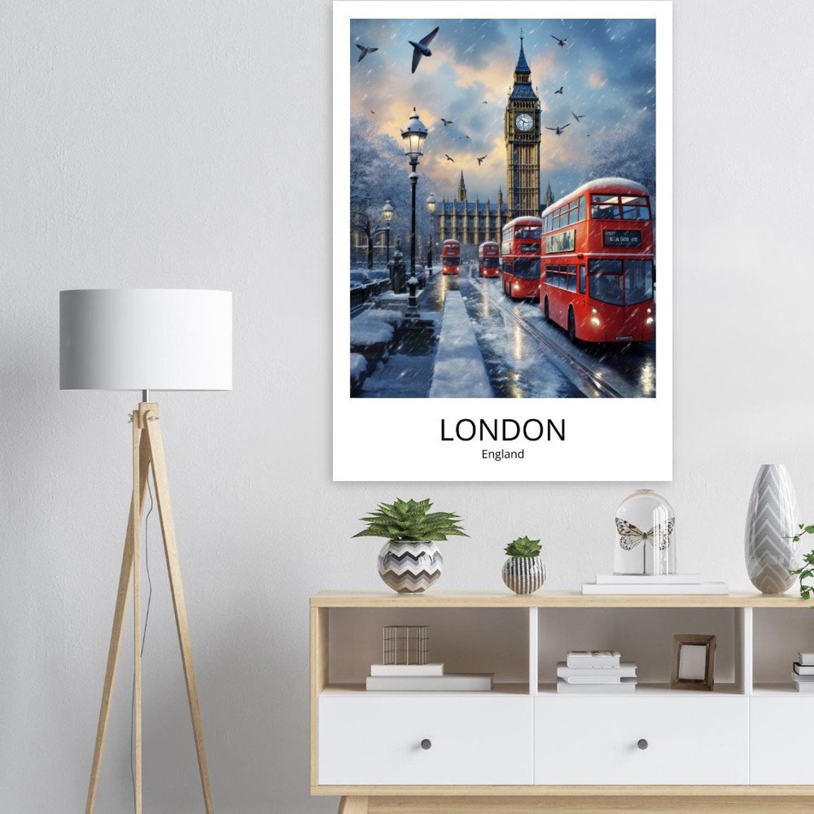 London In Winter Poster London Art Poster London City Art Print London St Pauls Catherdral London City Print London Poster - Image 3