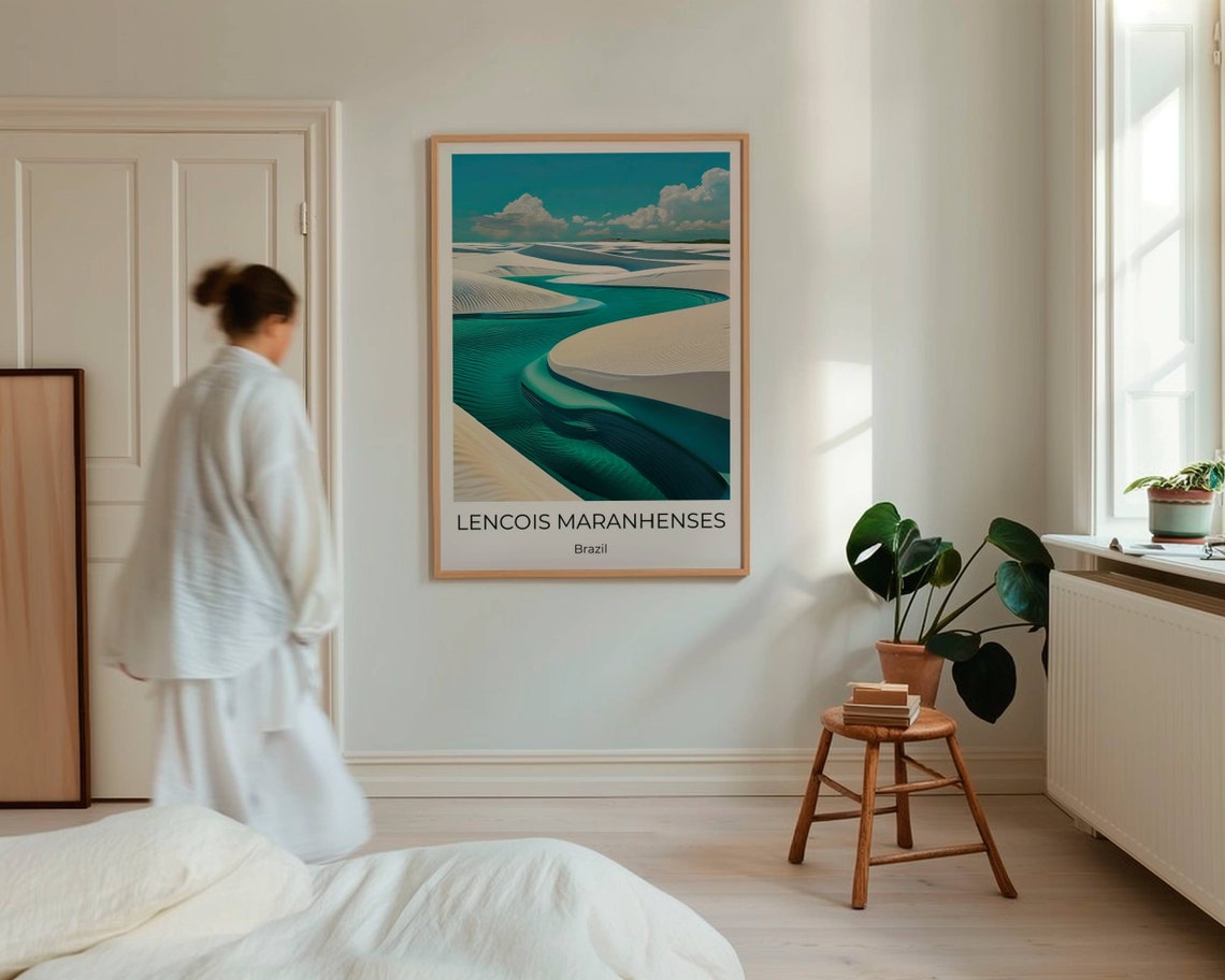Lencois Maranhenses Brazil Travel Poster Brazil Lenis Maranhenses National Park Poster Brazil Gift - Image 3
