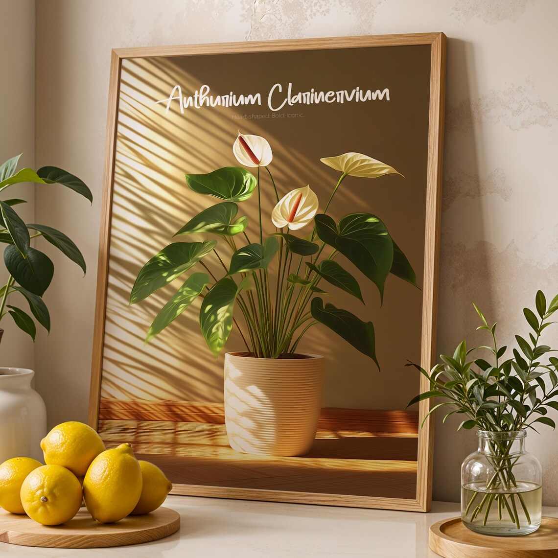 Anthurium Clarinervium Minimalist Botanical Art Print