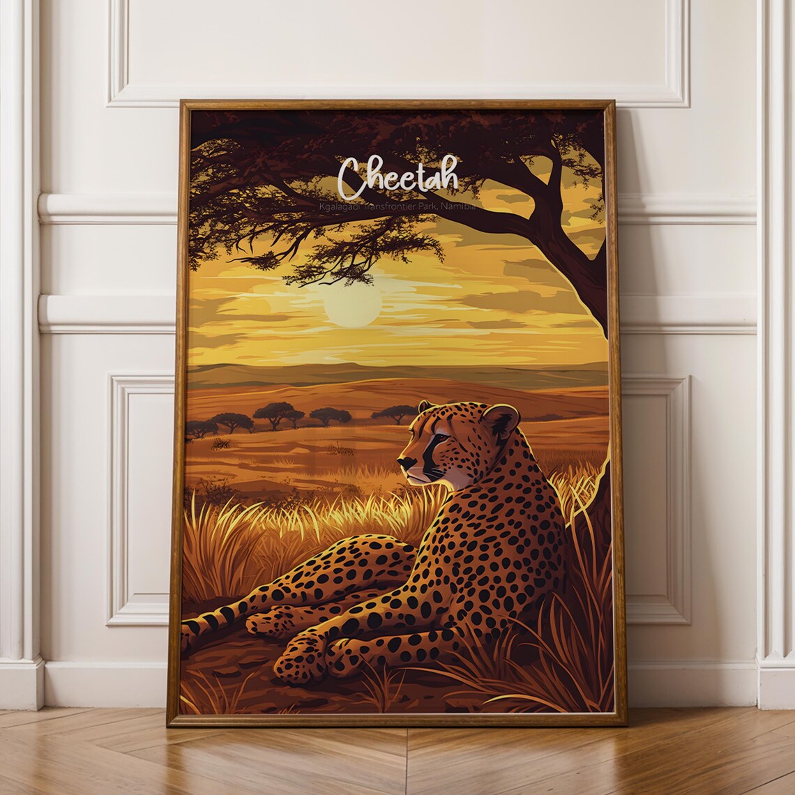 Cheetah Modern Savannah Wildlife Art Print