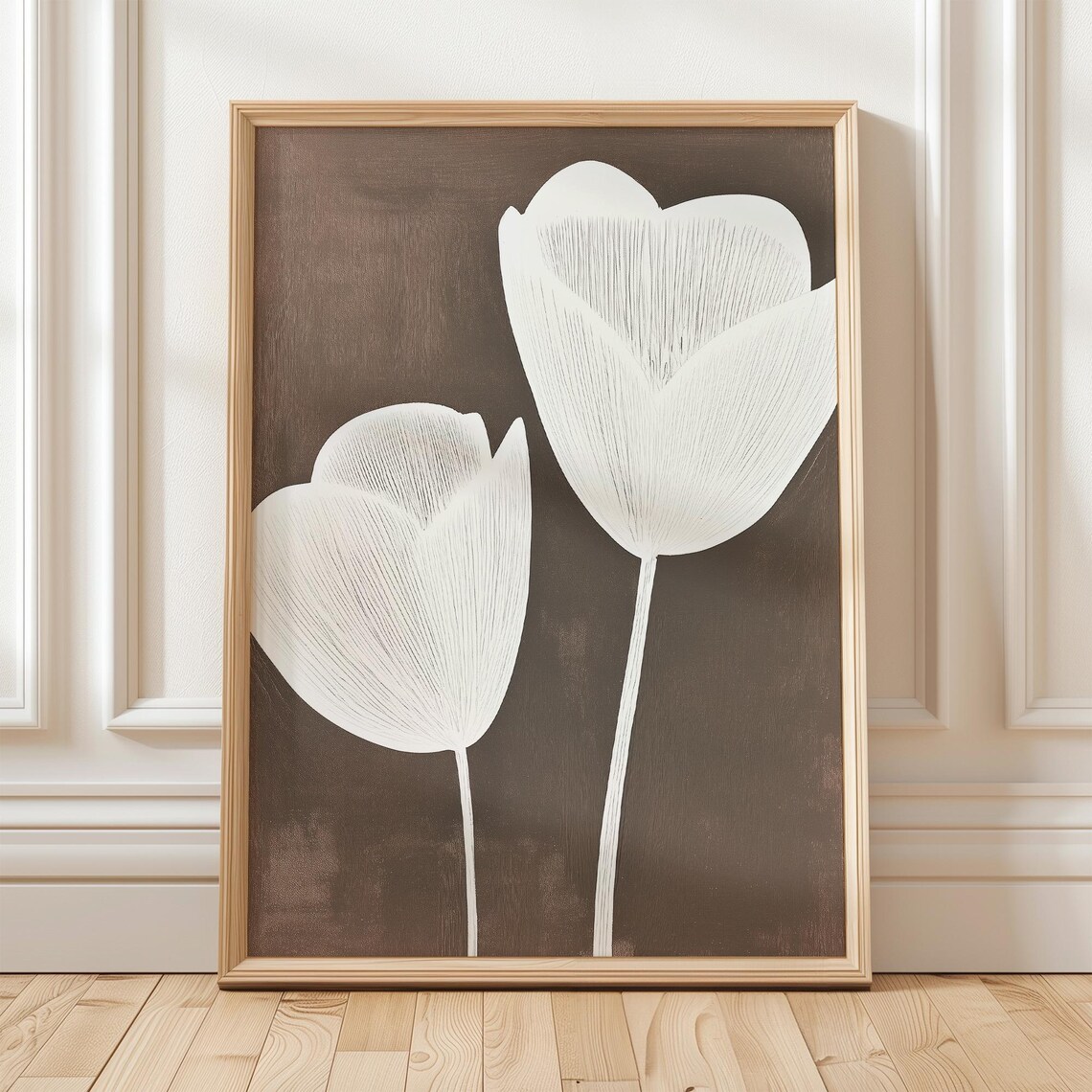 Minimalist Floral Line Drawing Botanical Art Print