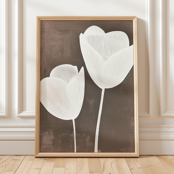 Minimalist Floral Line Drawing Botanical Art Print