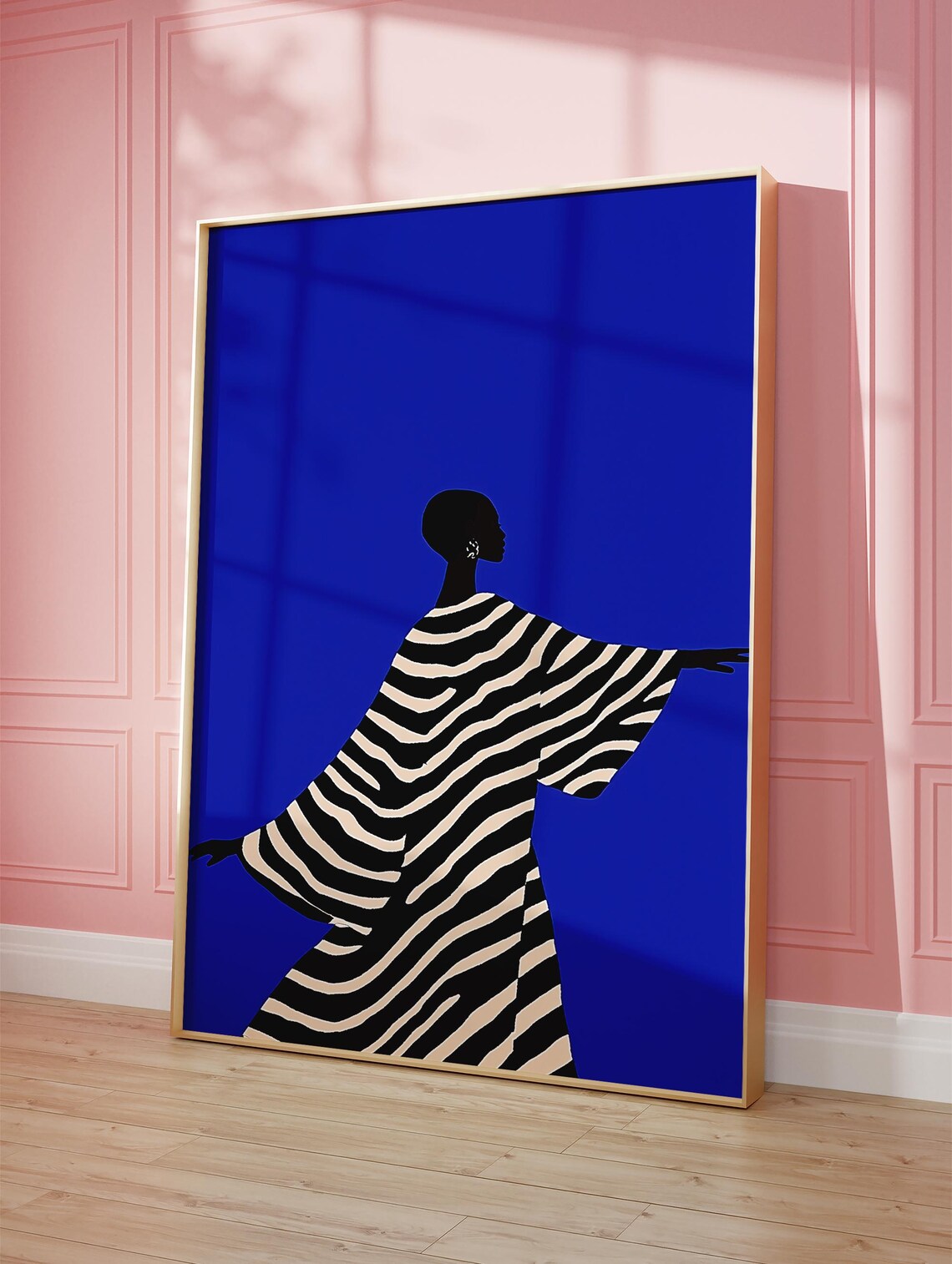 Elegant Blue Silhouette, Minimalist Fashion Wall Decor - Image 2