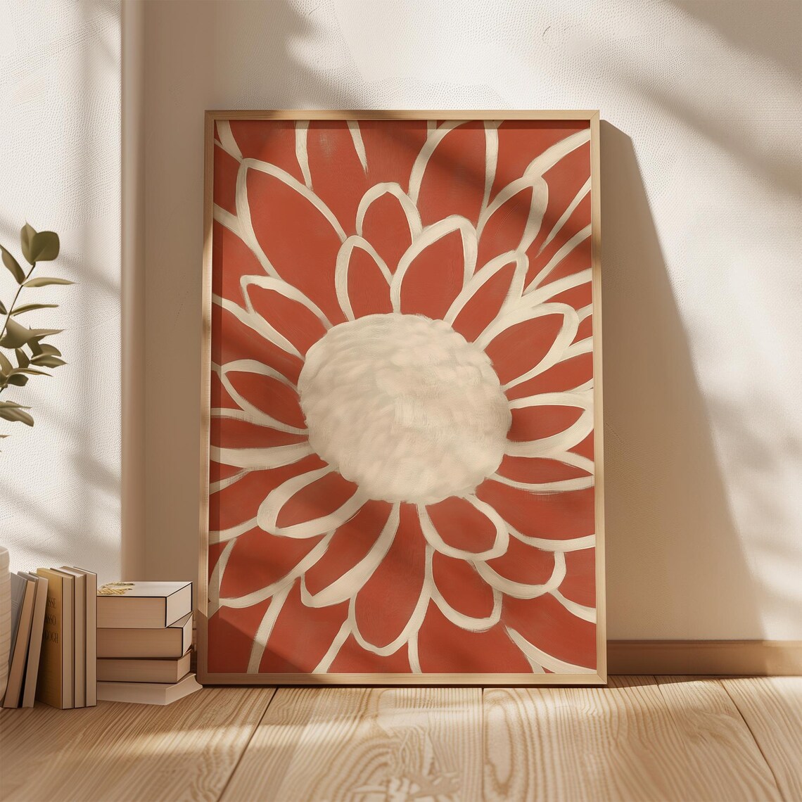 Terracotta Flower Botanical Boho Art Print