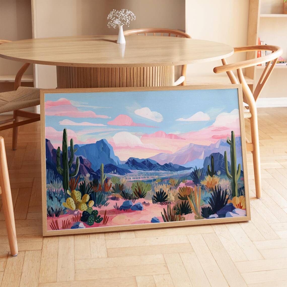 Colorful Desert Landscape Poster, Southwestern Decor