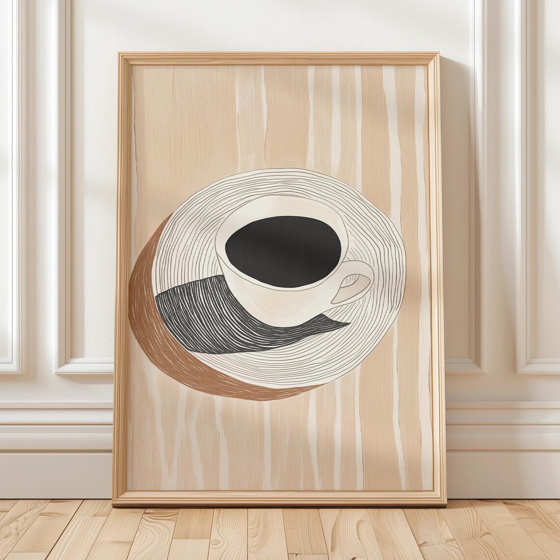 Modern Minimalist Coffee Art, Contemporary Kitchen Decor - Image 5
