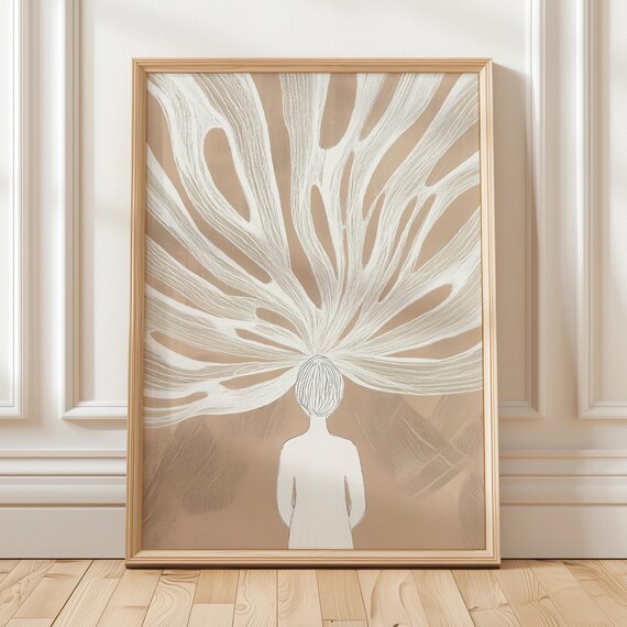 Abstract Flowing Thoughts, Minimalist Line Art