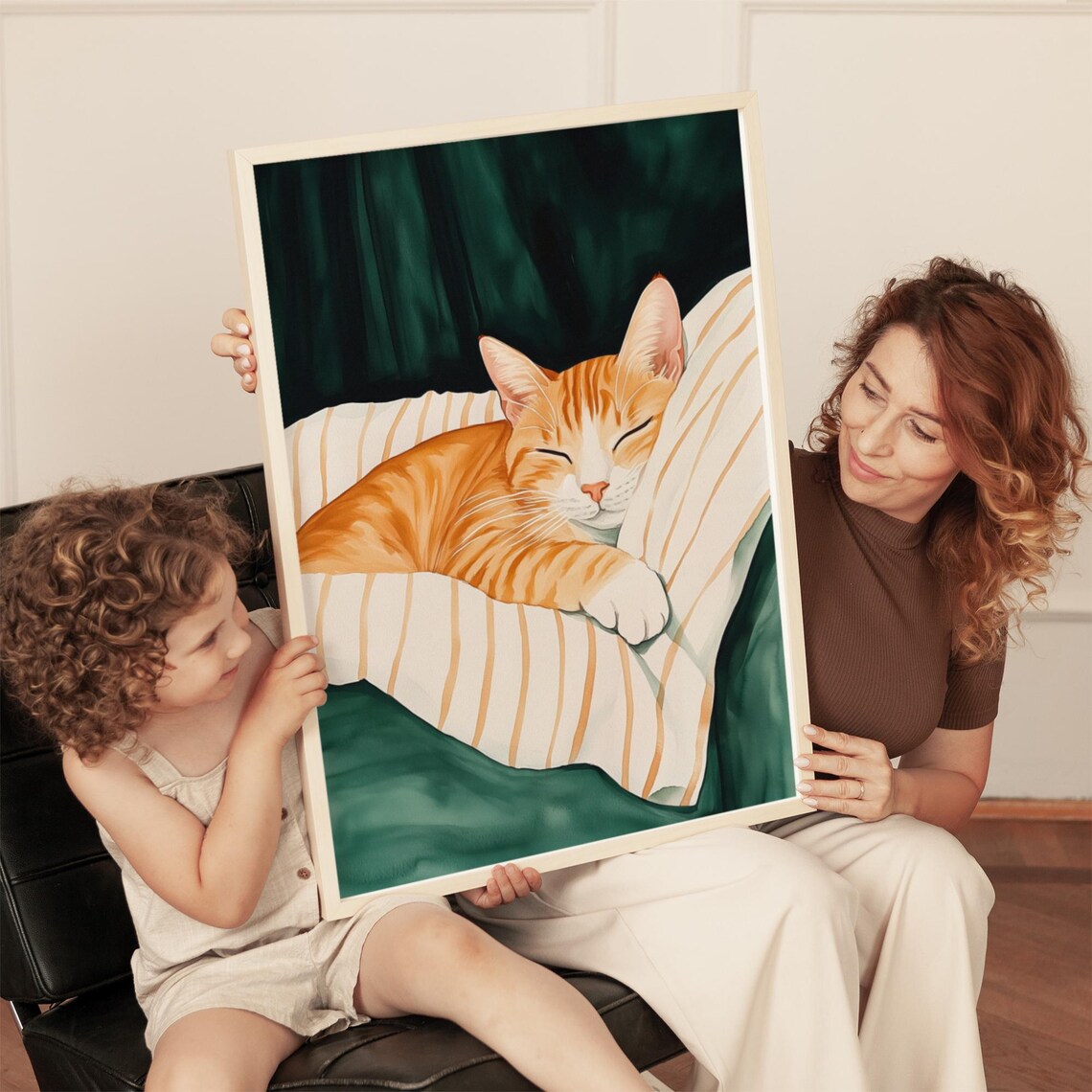 Sleeping Orange Cat - Cozy Home Decor, Pet Lover Gift - Image 2