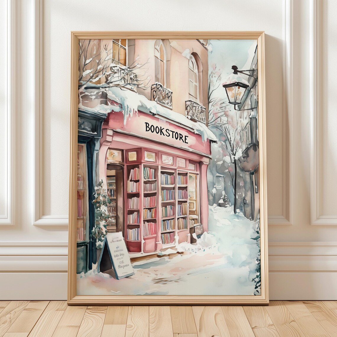Winter Bookstore, Cozy Bookish Christmas Decor