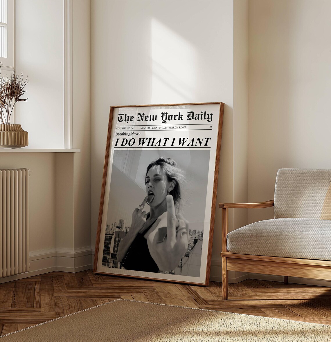 I Do What I Want Newspaper Headline Trendy Girl Dorm Room Poster - Image 7