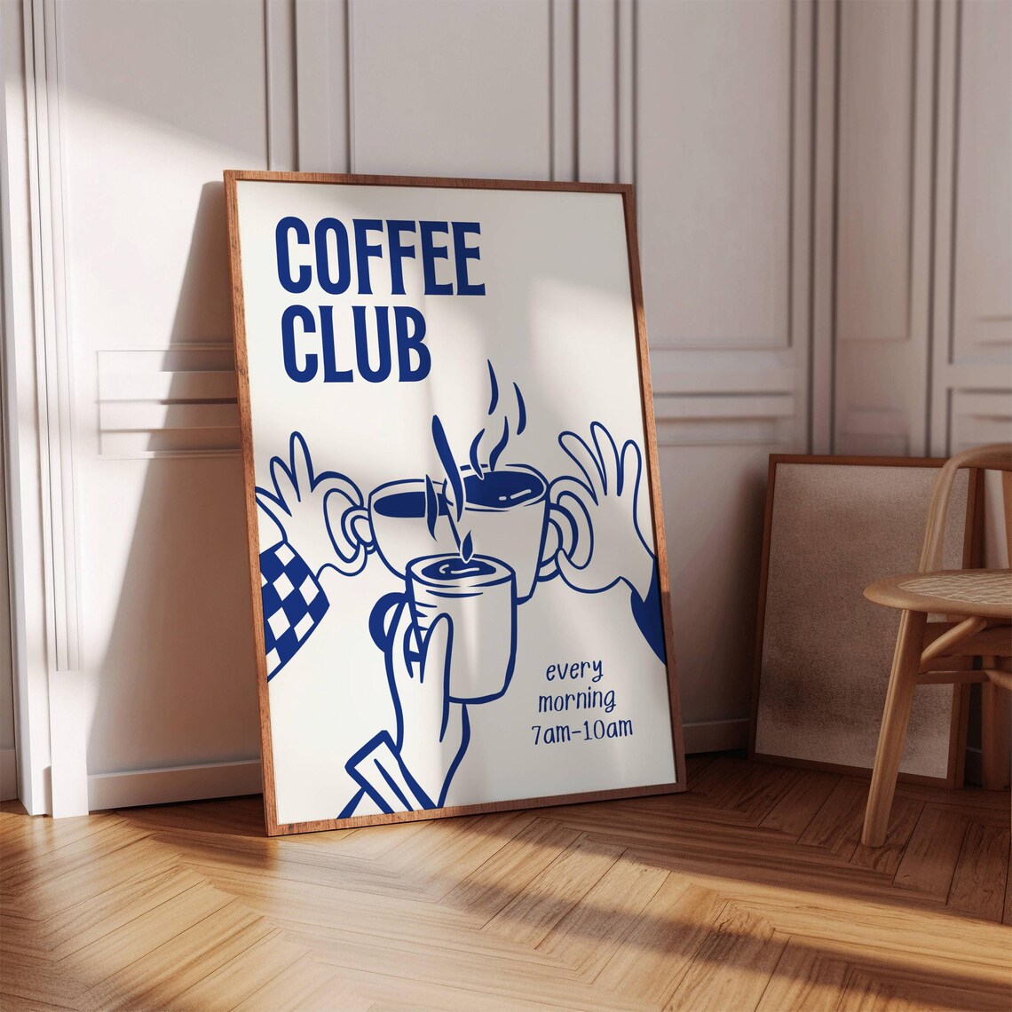 Retro Coffee Club Coffee Kitchen Wall Art Print - Image 4