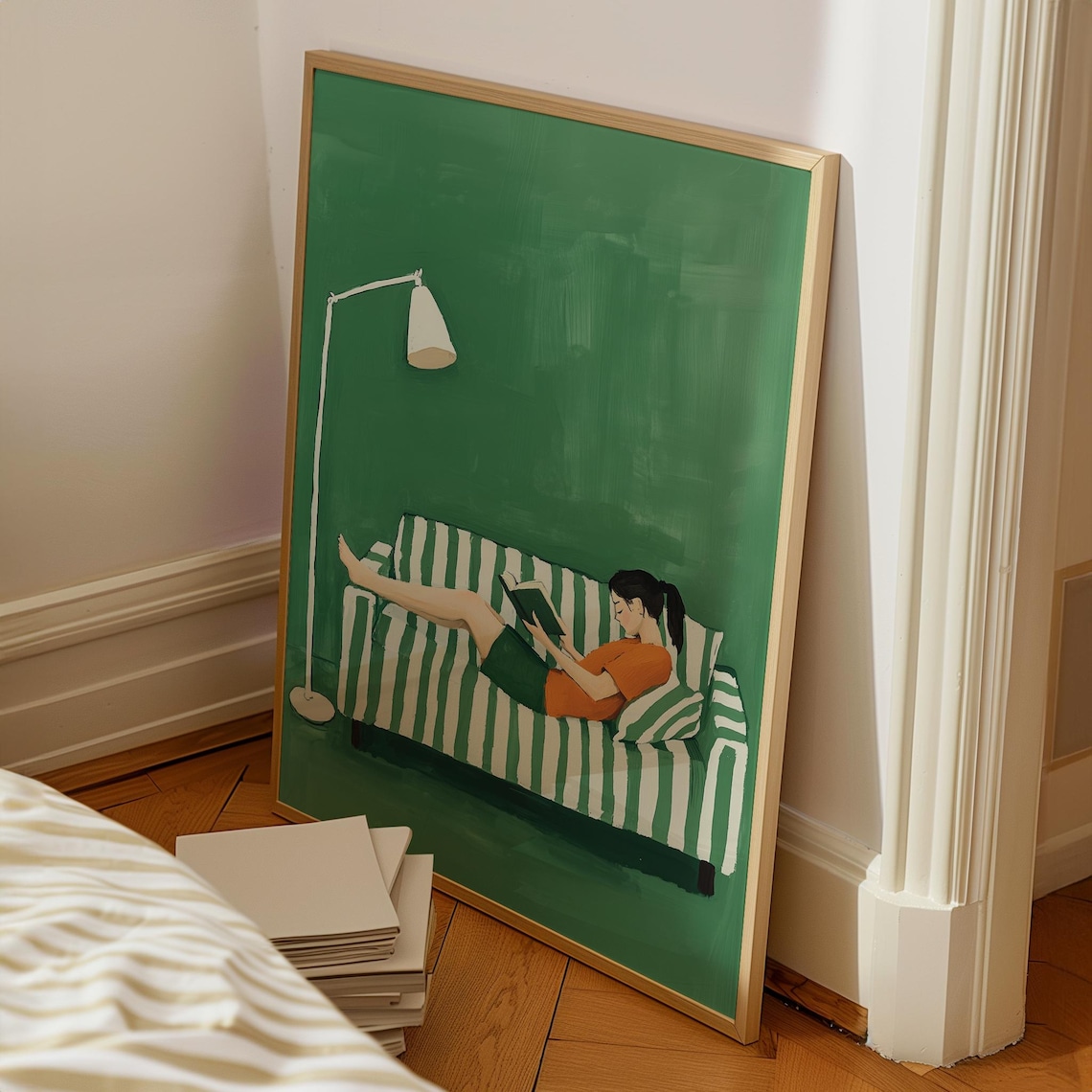 Woman Reading, Abstract Contemporary Art Print