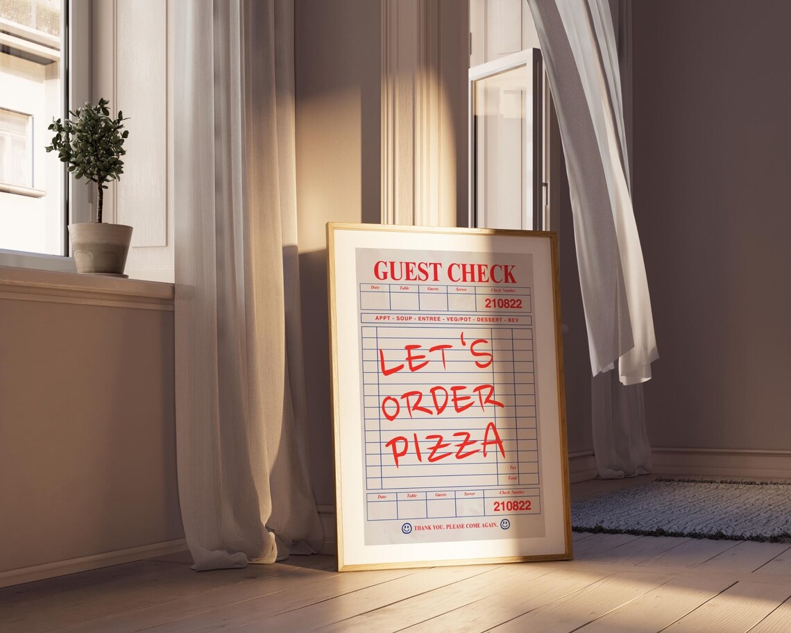 Lets Order Pizza Guest Check Retro Kitchen Poster - Image 6