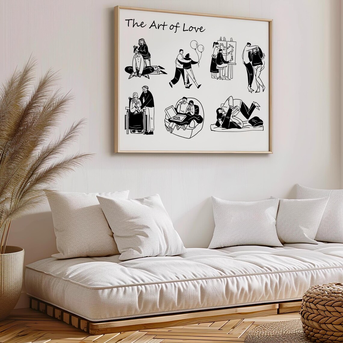 The Art Of Love Couples Everyday Moments Line Drawing Poster - Image 4
