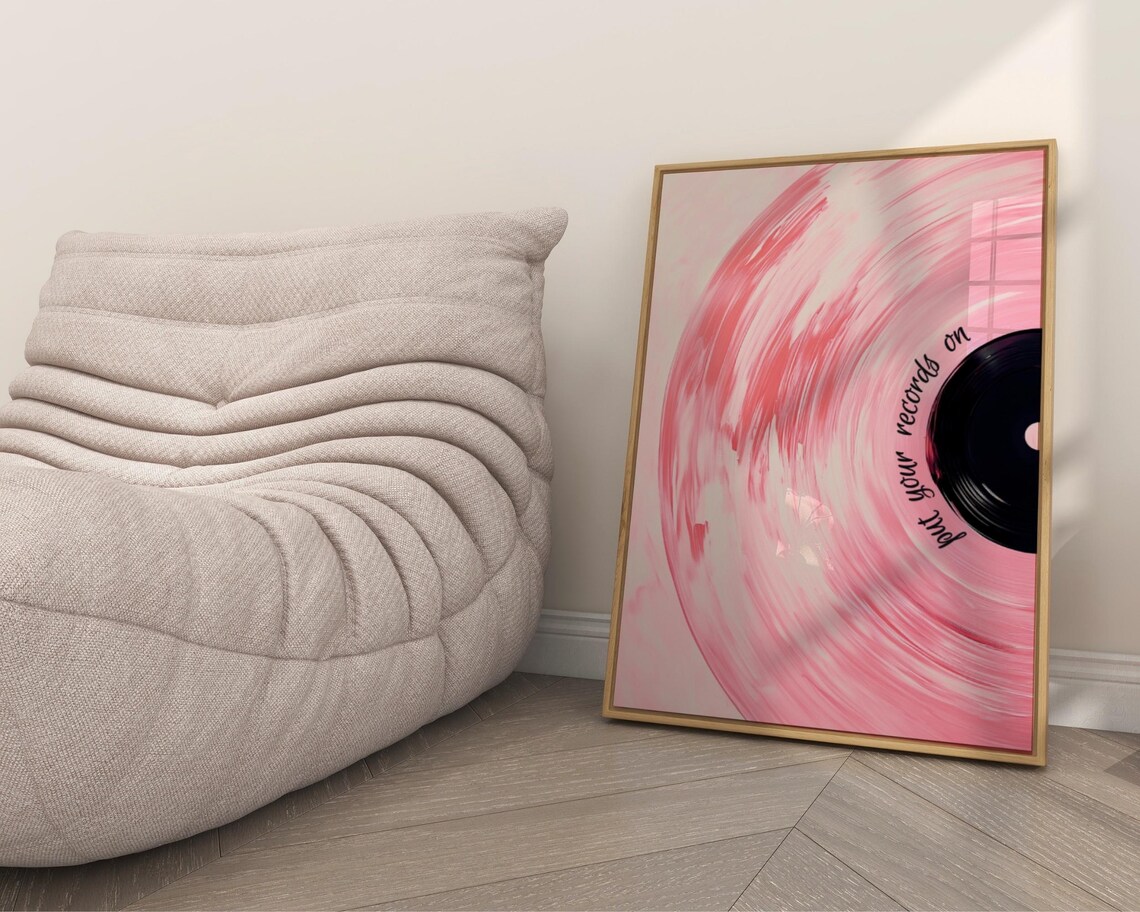 Pink Vinyl Record Retro Maximalist Eclectic Art Print - Image 7