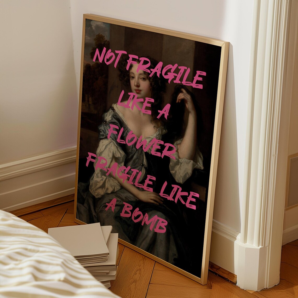 Not Fragile Like A Flower Quote, Feminist Art Print - Image 3