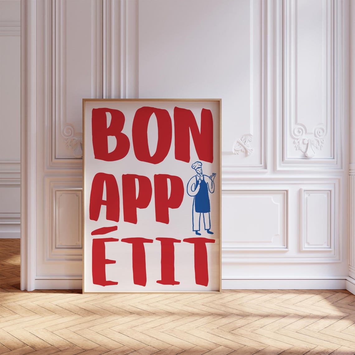 Bon Appetit Red French Kitchen Chef Quote Bold Typography Poster - Image 6