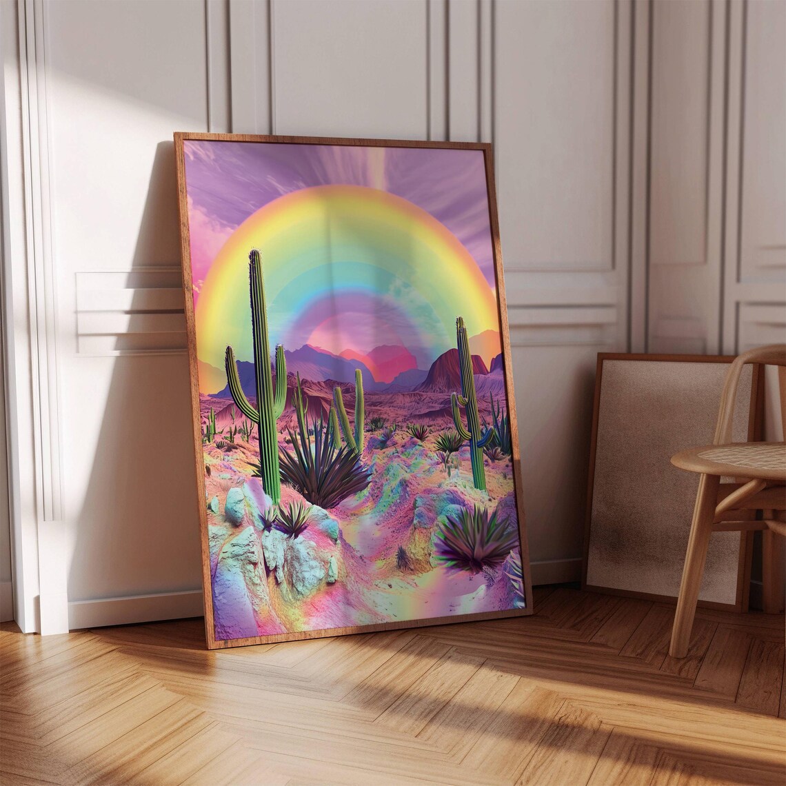 Psychedelic Desert Landscape, 70s Retro Art Print - Image 6