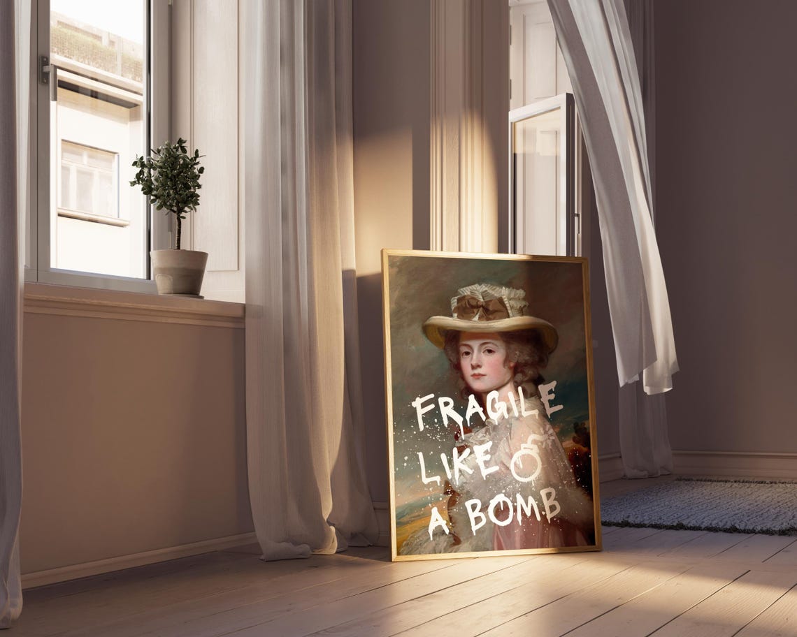 Fragile Like A Bomb Graffiti Altered Classic Hat Portrait Poster - Image 5
