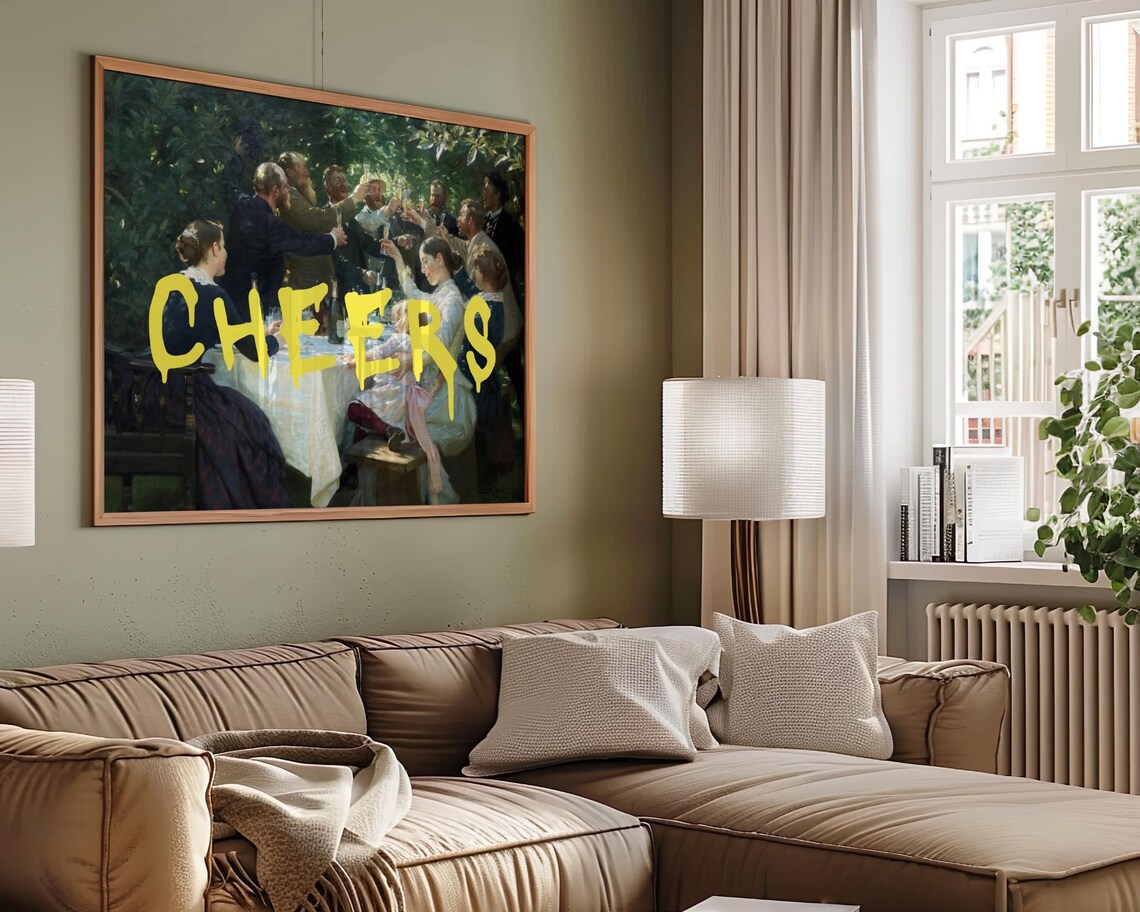 Cheers Altered Hip Hip Hurrah Kroyer Party Toast Painting Poster - Image 5
