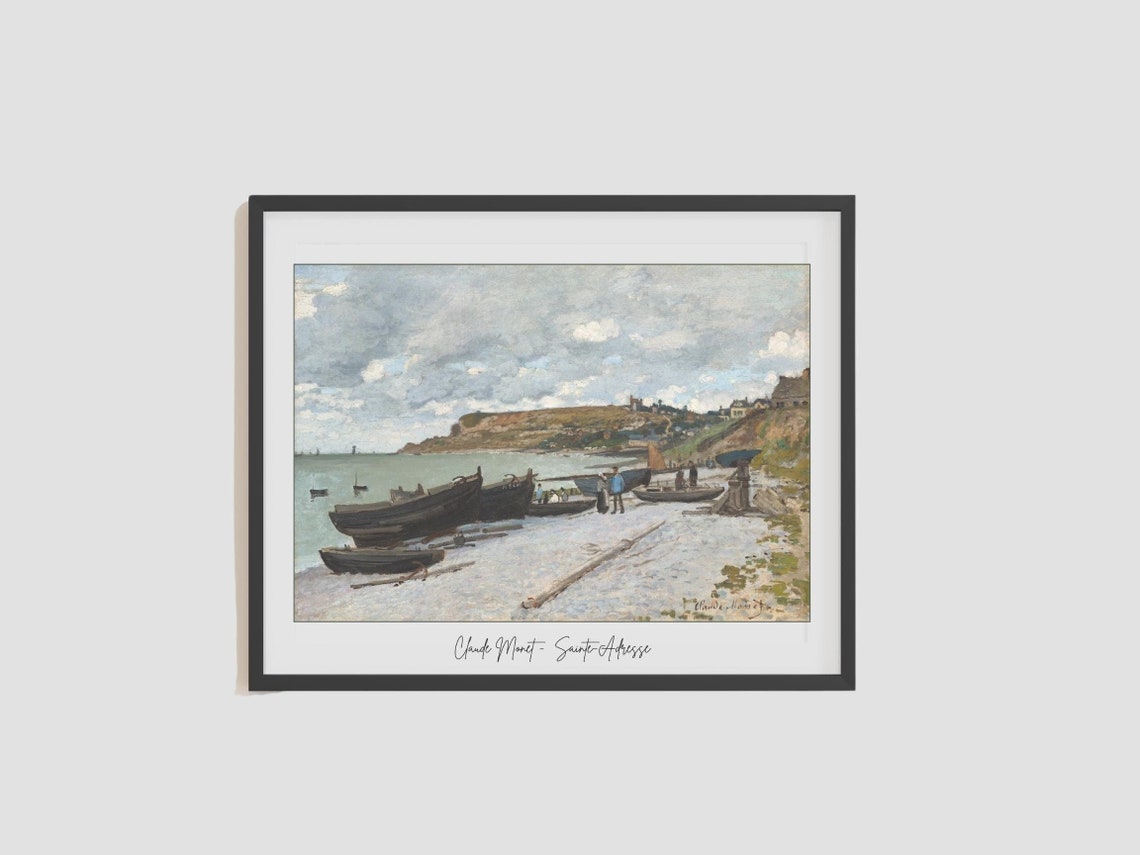 Claude Monet Sainte Adresse, Impressionist Landscape Art Print