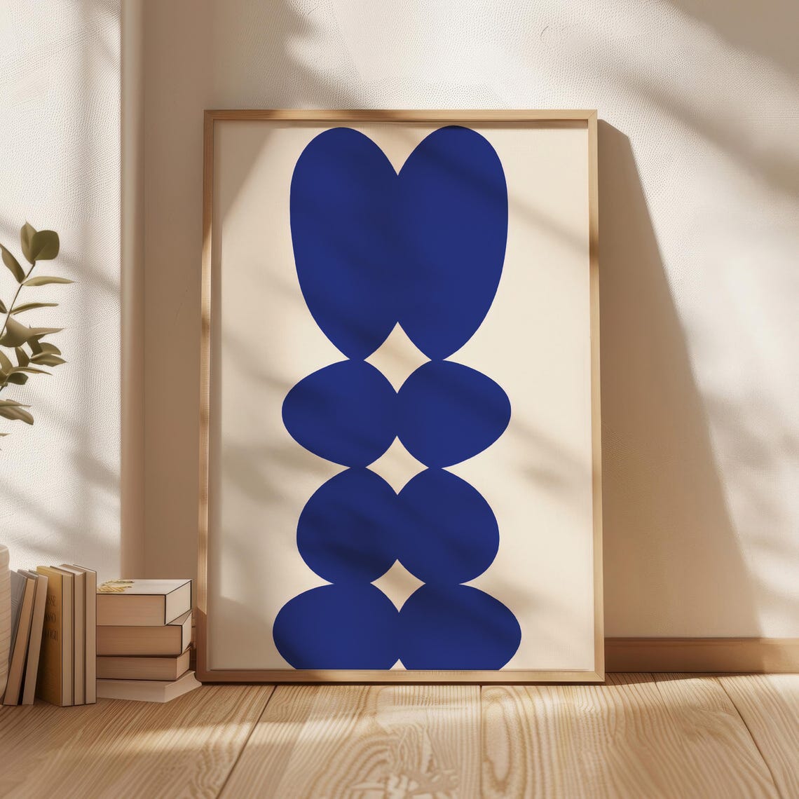 Navy Blue Geometric Circle Abstract Modern Minimalist Poster