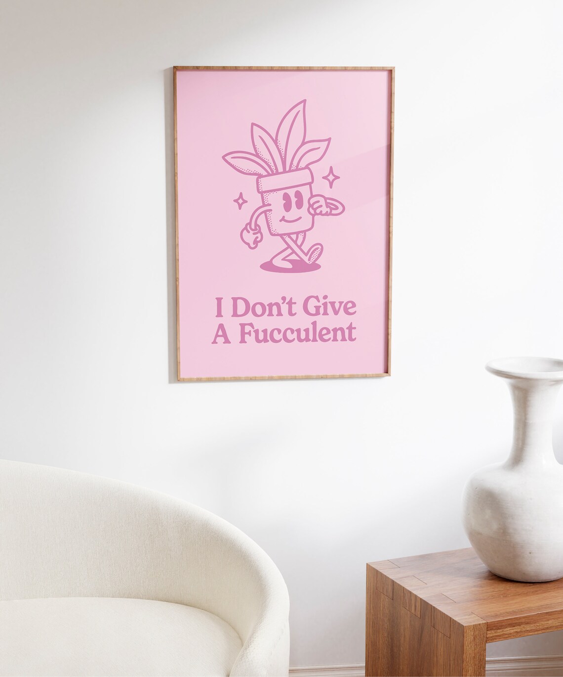 Funny Succulent Pun Quote Poster for Plant Lovers Pink Room Decor - Image 3