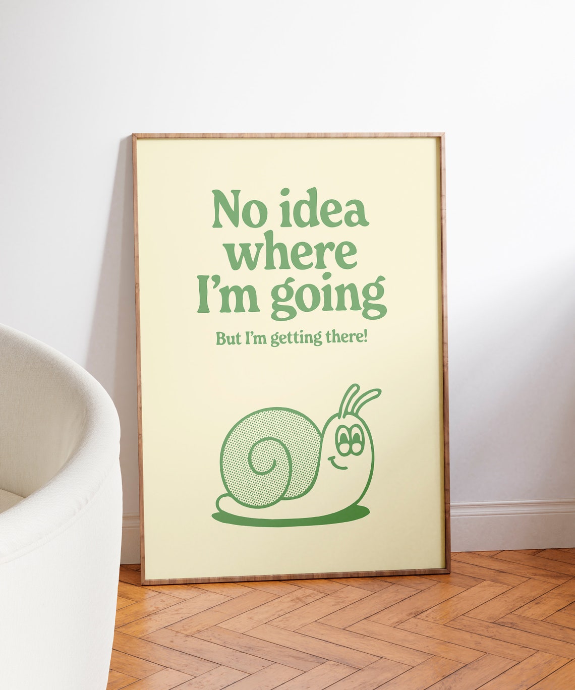 No Idea Where Im Going Cute Motivational Snail Quote Wall Art - Image 5